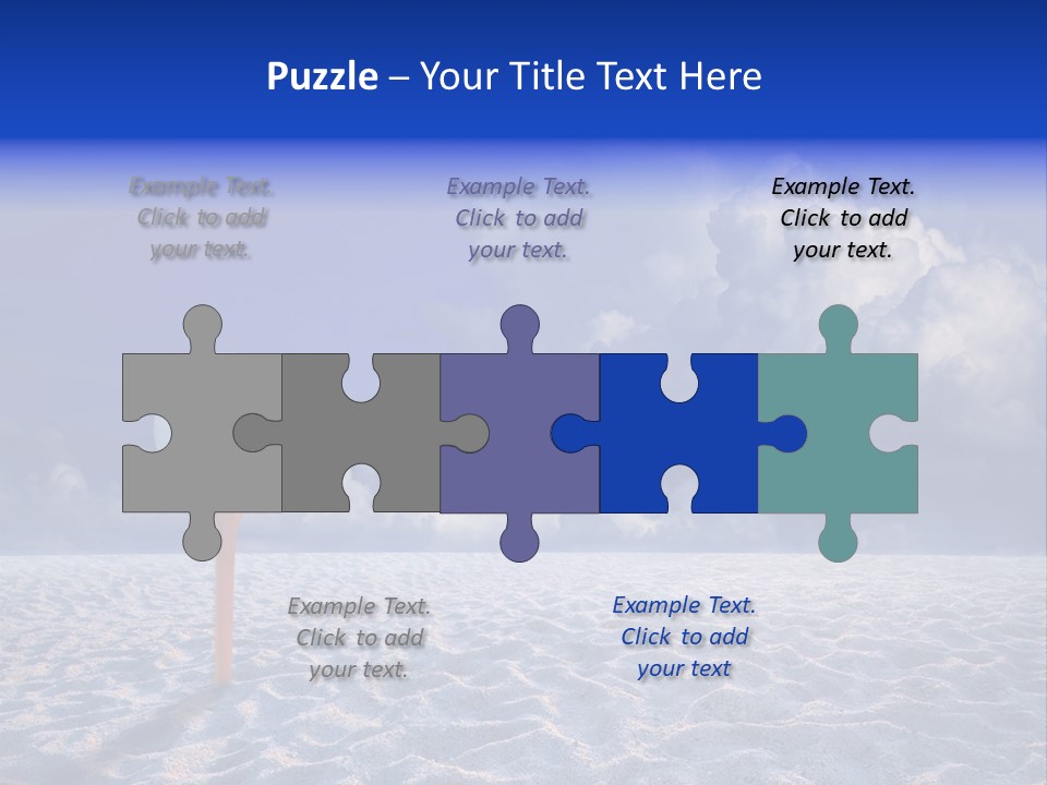 White Cloud Blue Out Door PowerPoint Template