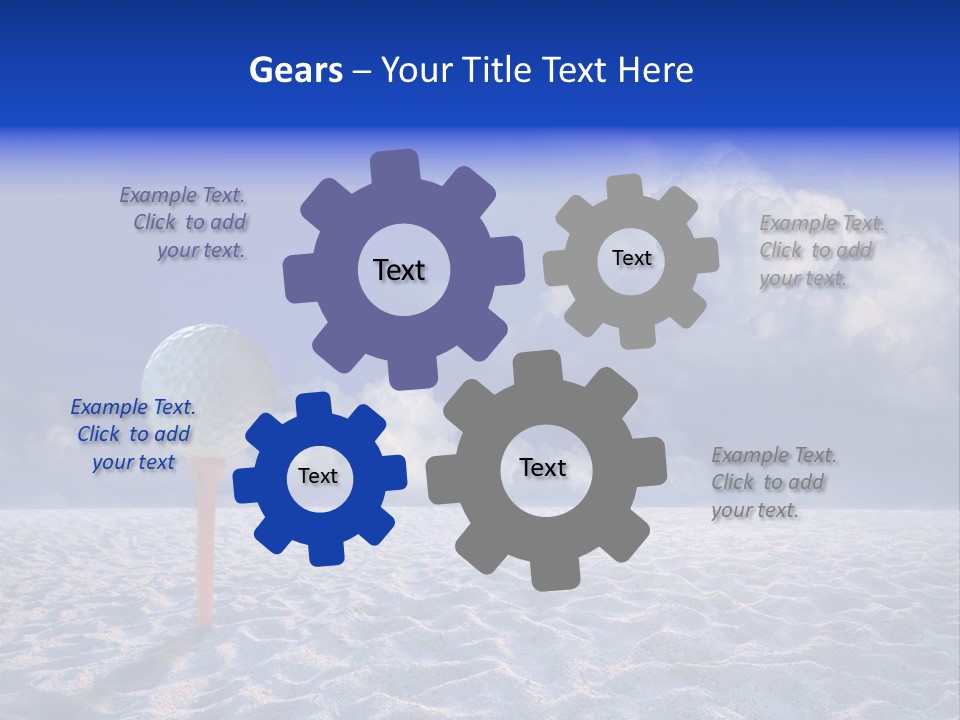 White Cloud Blue Out Door PowerPoint Template