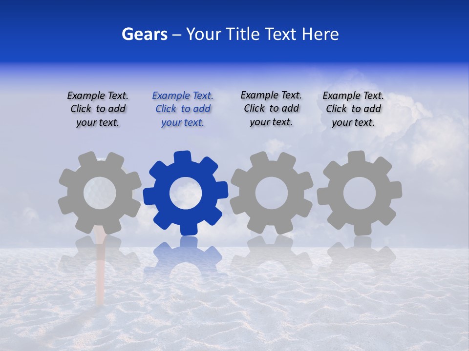 White Cloud Blue Out Door PowerPoint Template