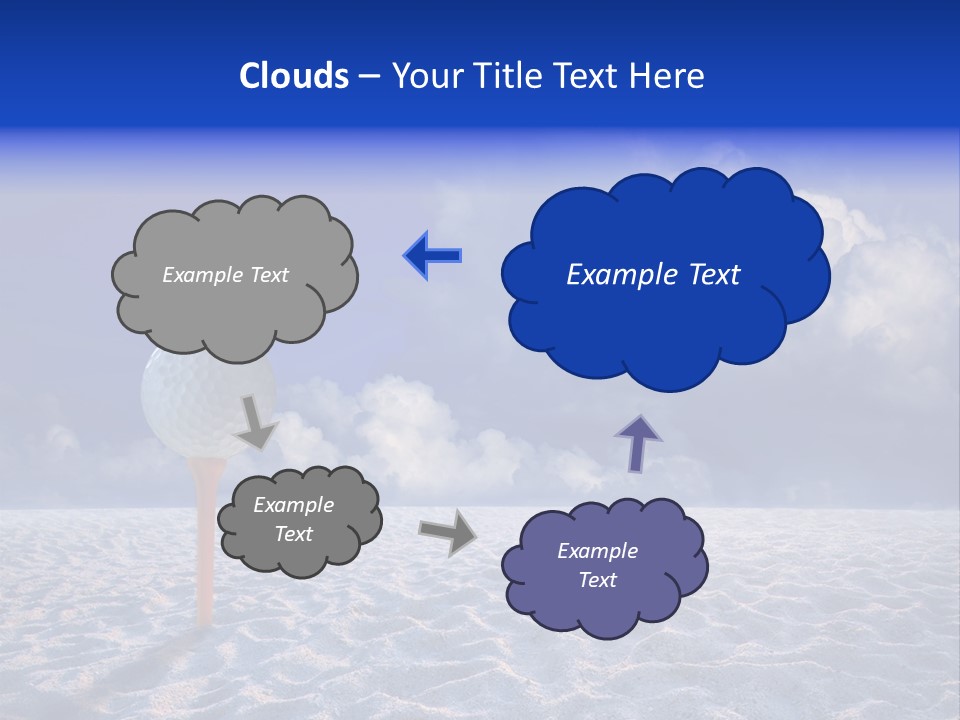 White Cloud Blue Out Door PowerPoint Template