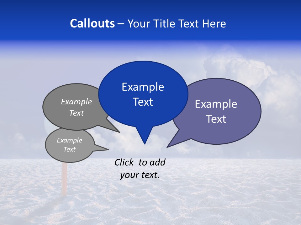 White Cloud Blue Out Door PowerPoint Template