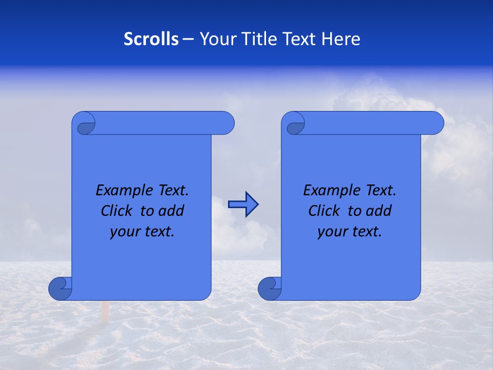 White Cloud Blue Out Door PowerPoint Template