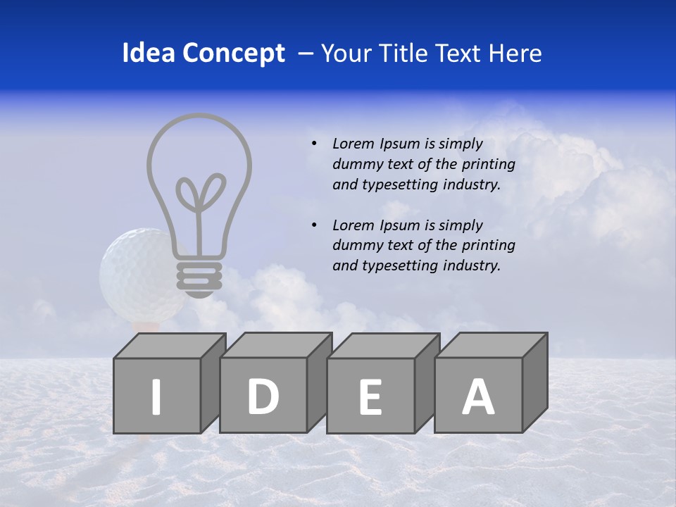 White Cloud Blue Out Door PowerPoint Template