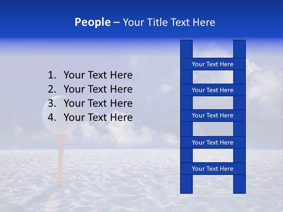 White Cloud Blue Out Door PowerPoint Template
