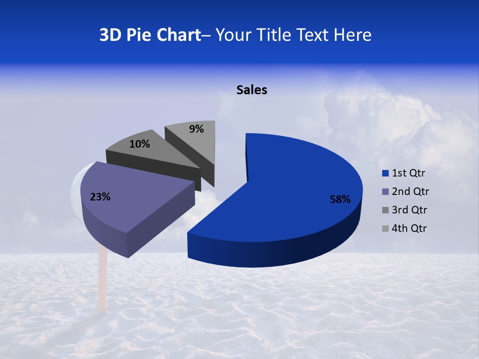 White Cloud Blue Out Door PowerPoint Template