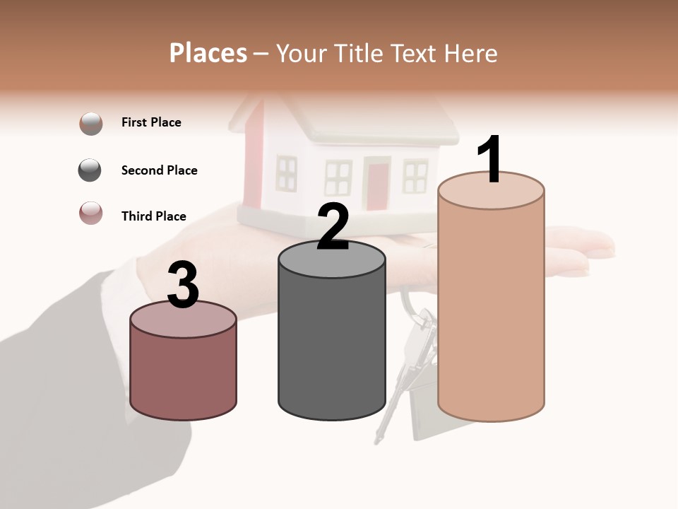 A Person Holding A House Key In Their Hand PowerPoint Template