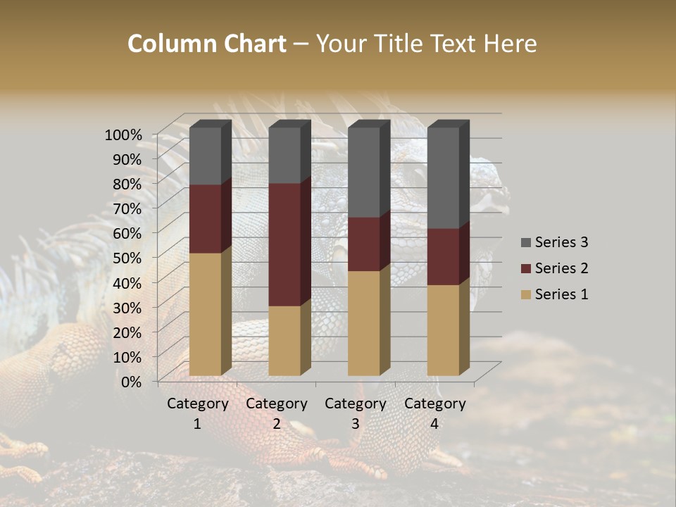 An Iguana Is Sitting On A Rock In The Sun PowerPoint Template