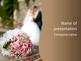 Flower Bouquet Closeup Groom PowerPoint Template