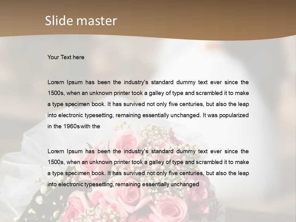 Flower Bouquet Closeup Groom PowerPoint Template