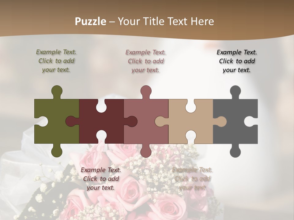 Flower Bouquet Closeup Groom PowerPoint Template