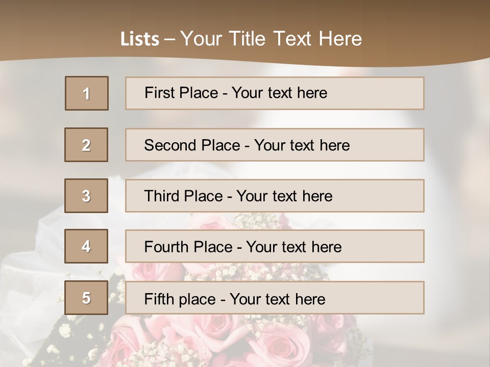 Flower Bouquet Closeup Groom PowerPoint Template
