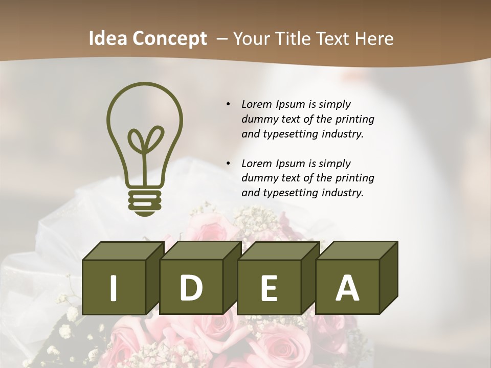 Flower Bouquet Closeup Groom PowerPoint Template