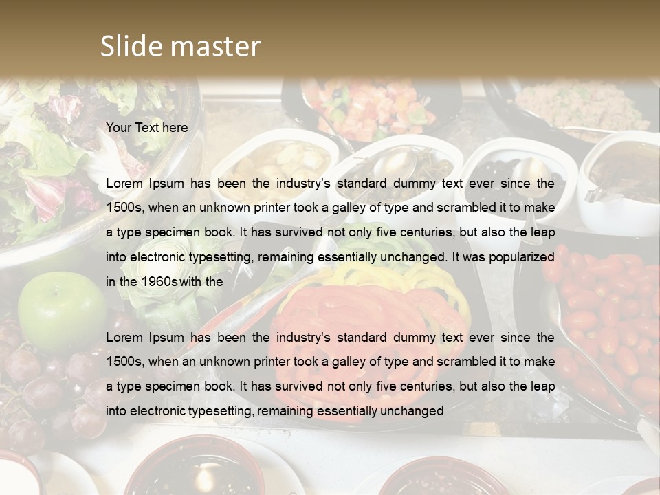 A Table Filled With Lots Of Different Types Of Food PowerPoint Template