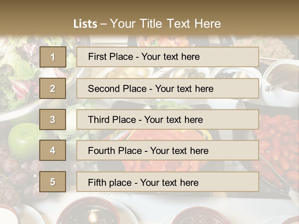 A Table Filled With Lots Of Different Types Of Food PowerPoint Template