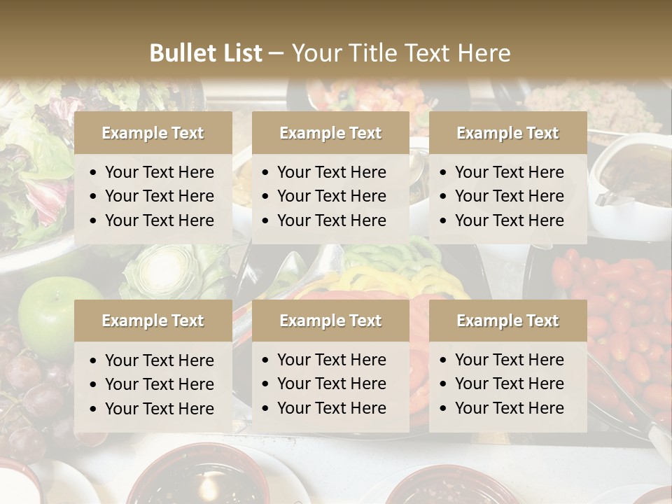 A Table Filled With Lots Of Different Types Of Food PowerPoint Template