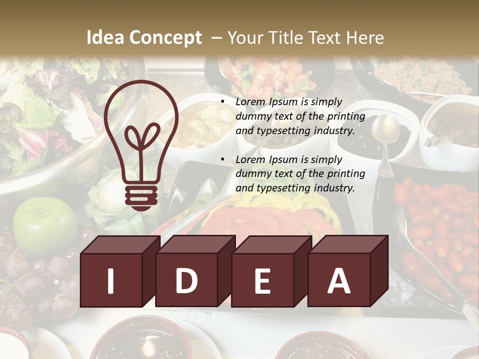 A Table Filled With Lots Of Different Types Of Food PowerPoint Template