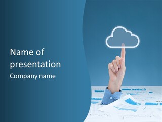 Cloud Computing Service Gesture Reaching PowerPoint Template