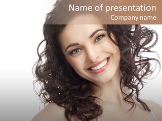A Woman With A Smile On Her Face PowerPoint Template