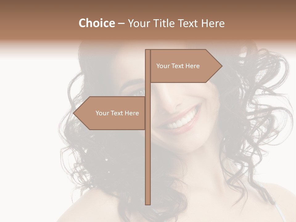 A Woman With A Smile On Her Face PowerPoint Template