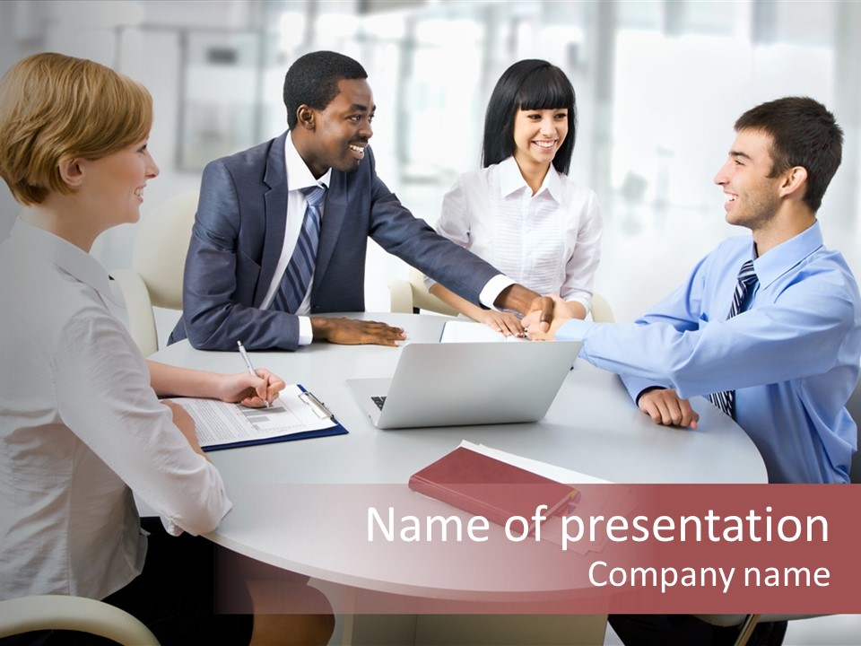 Handshake Agree American PowerPoint Template