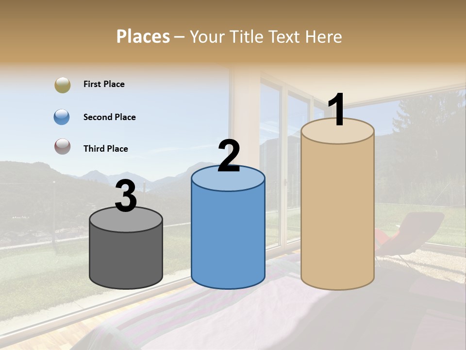 Bed Furniture Veranda PowerPoint Template