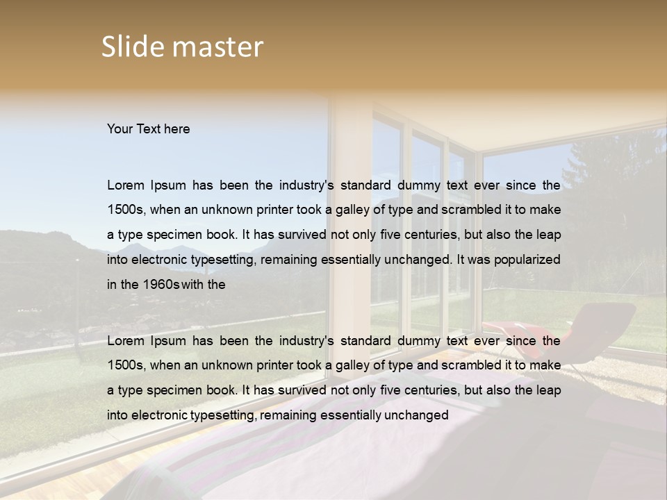 Bed Furniture Veranda PowerPoint Template