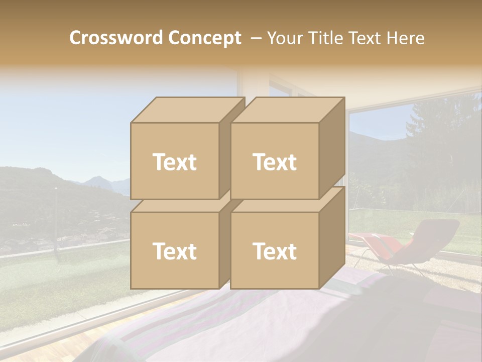 Bed Furniture Veranda PowerPoint Template