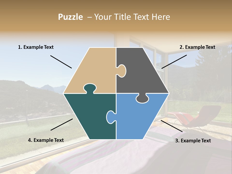 Bed Furniture Veranda PowerPoint Template