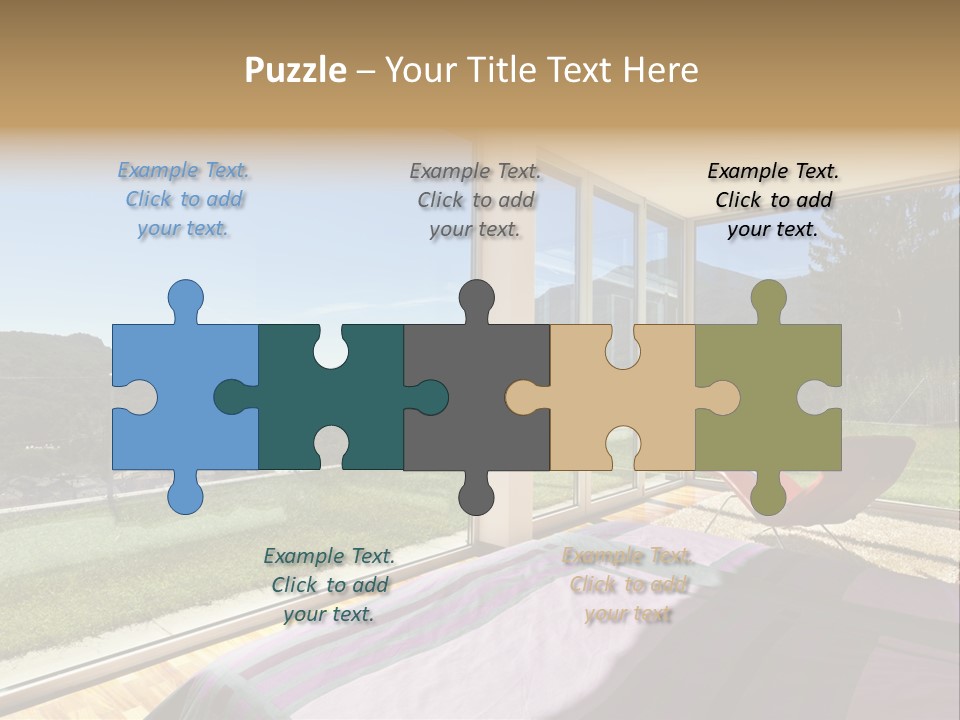 Bed Furniture Veranda PowerPoint Template