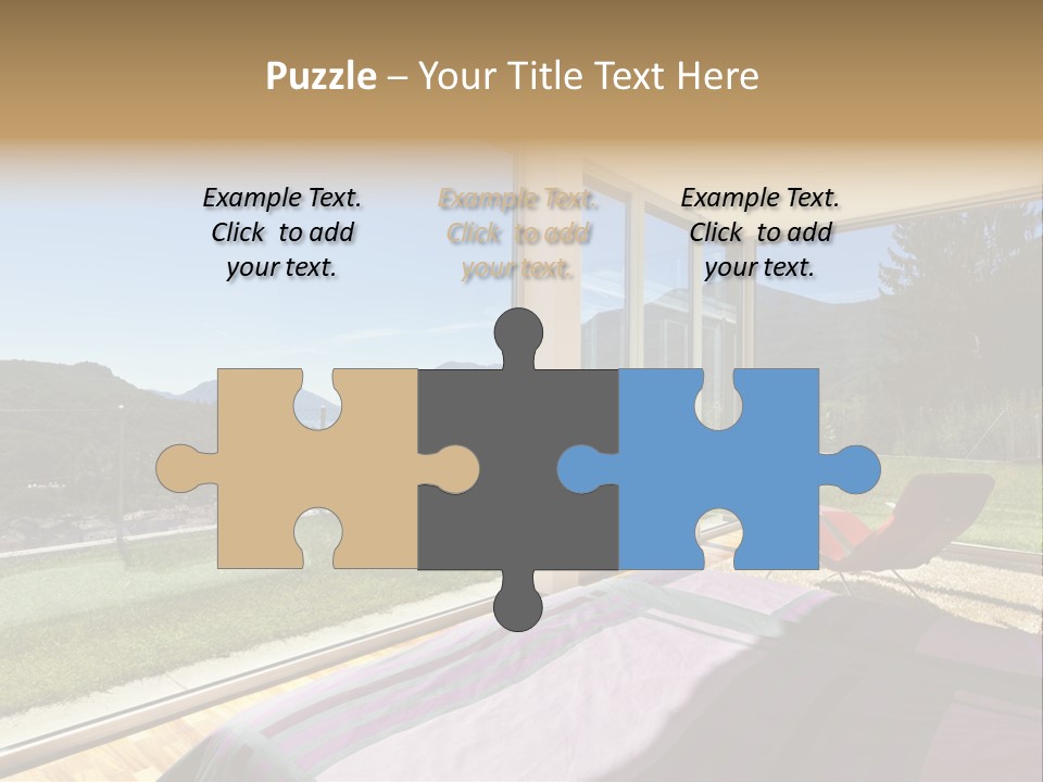 Bed Furniture Veranda PowerPoint Template