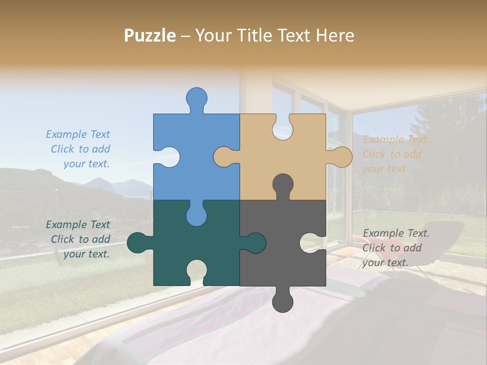 Bed Furniture Veranda PowerPoint Template