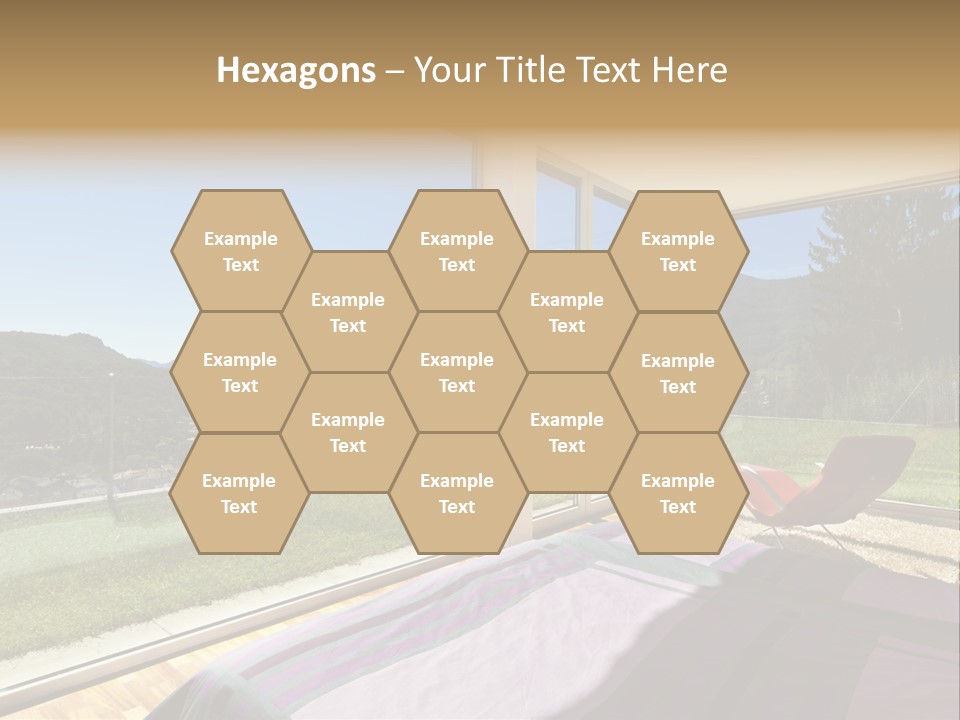 Bed Furniture Veranda PowerPoint Template