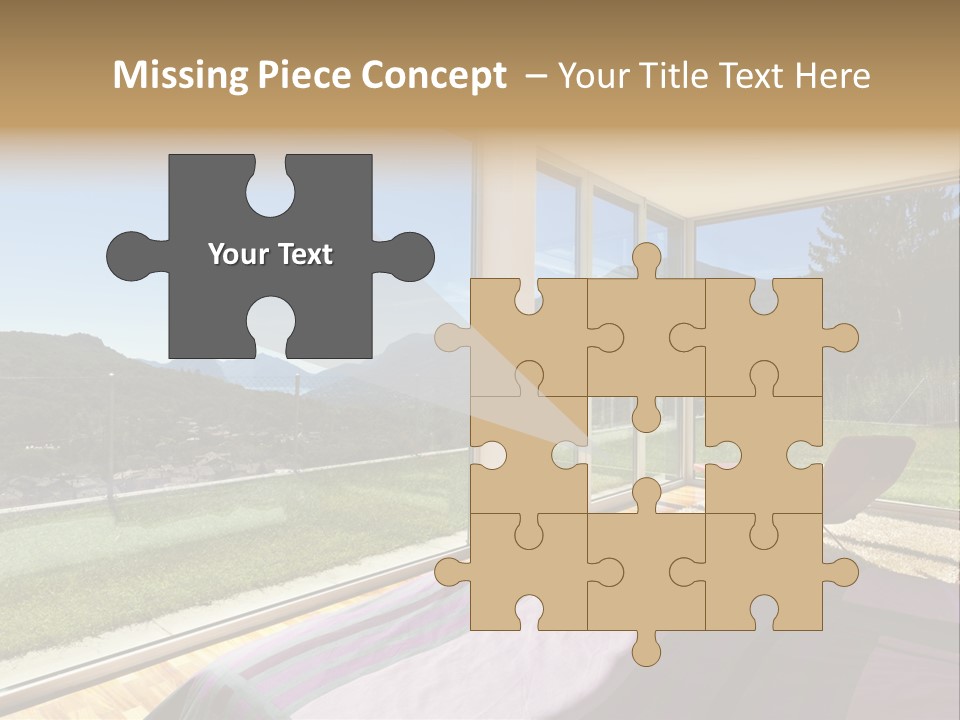 Bed Furniture Veranda PowerPoint Template