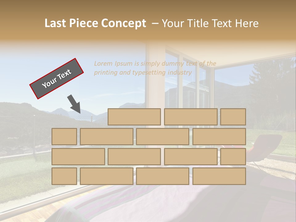 Bed Furniture Veranda PowerPoint Template