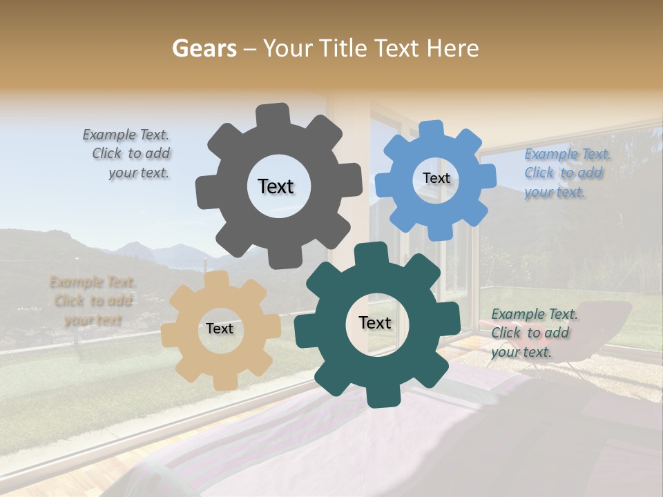 Bed Furniture Veranda PowerPoint Template