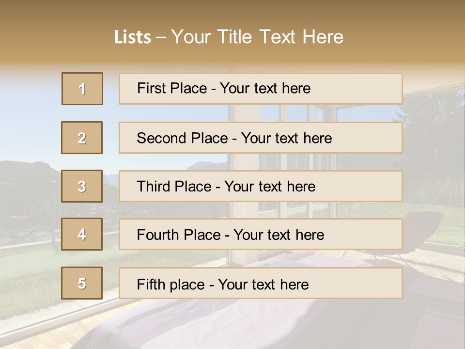 Bed Furniture Veranda PowerPoint Template