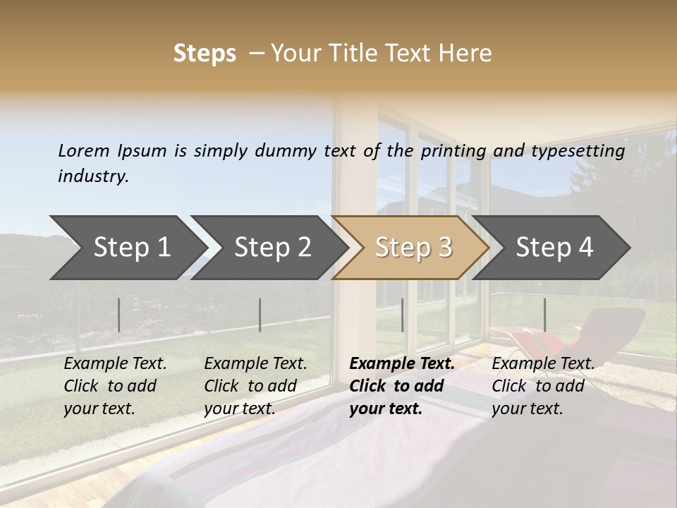 Bed Furniture Veranda PowerPoint Template