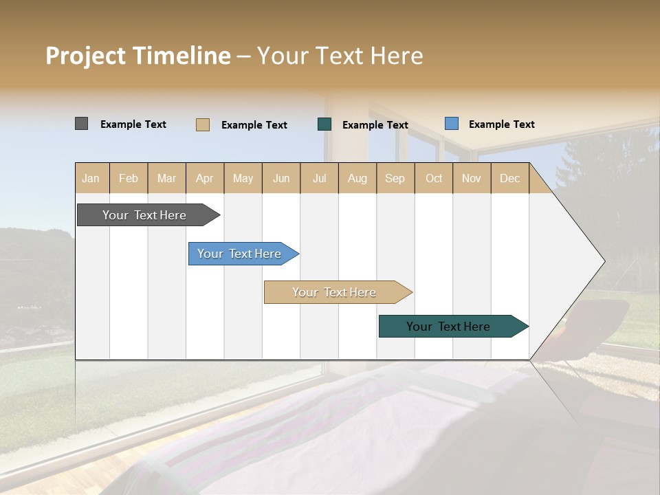 Bed Furniture Veranda PowerPoint Template