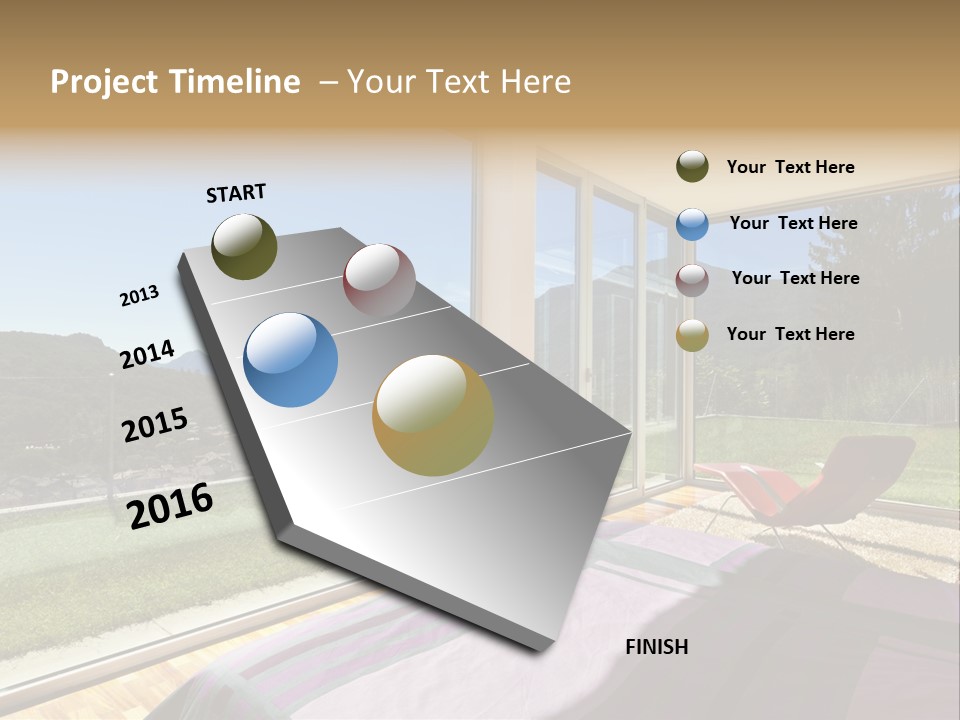 Bed Furniture Veranda PowerPoint Template