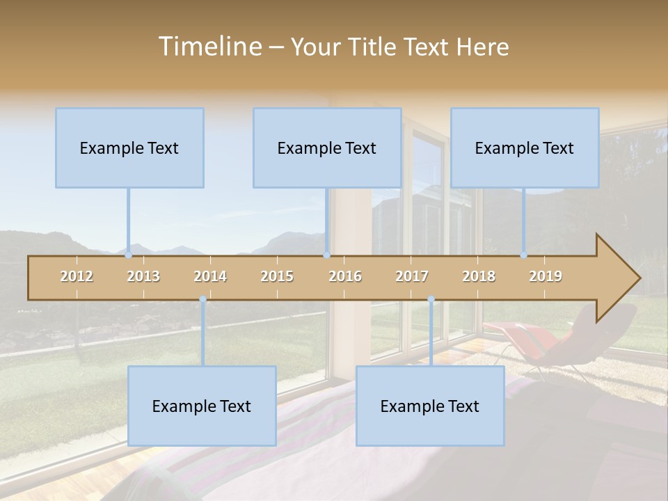 Bed Furniture Veranda PowerPoint Template