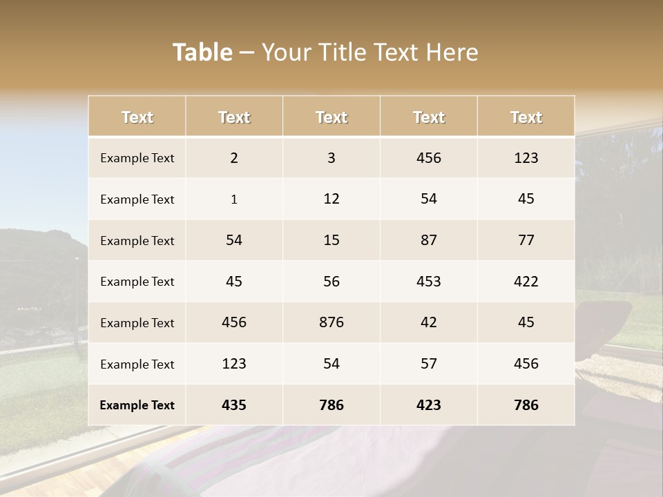 Bed Furniture Veranda PowerPoint Template