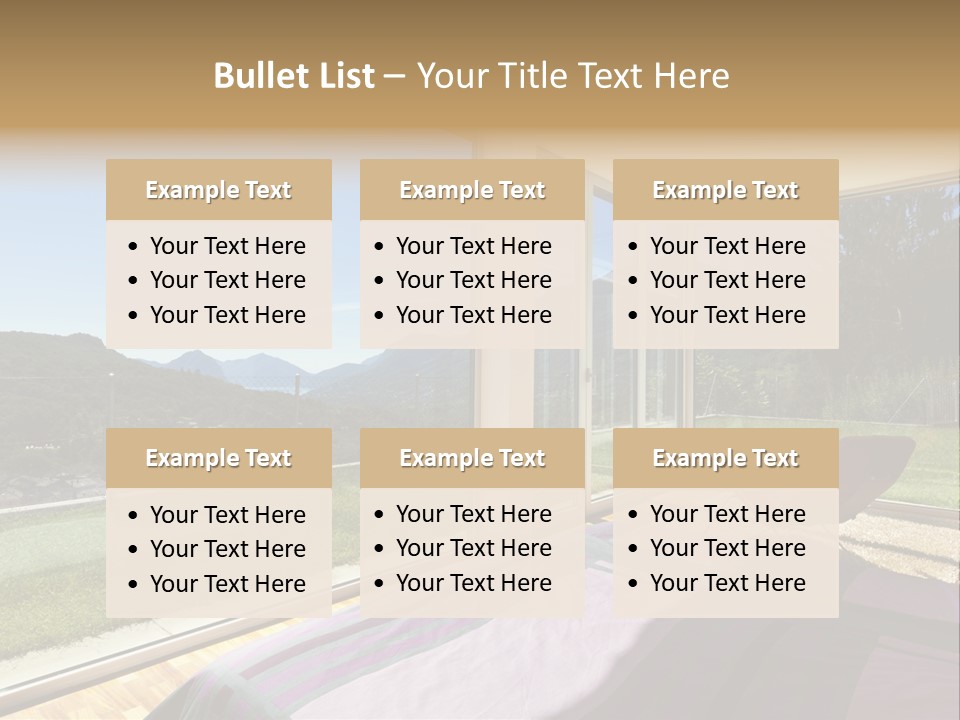 Bed Furniture Veranda PowerPoint Template