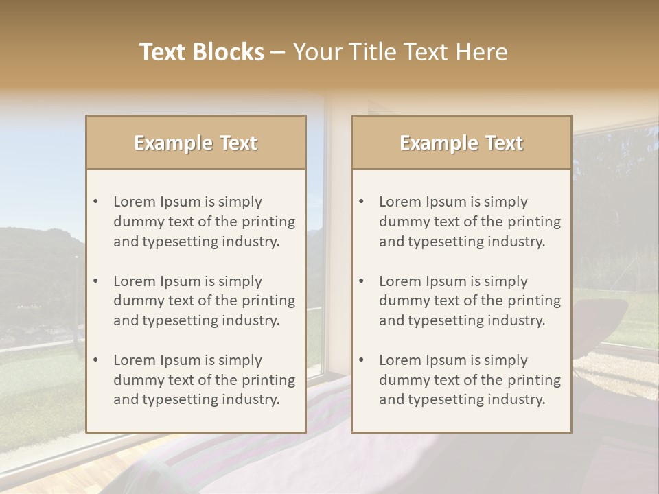 Bed Furniture Veranda PowerPoint Template