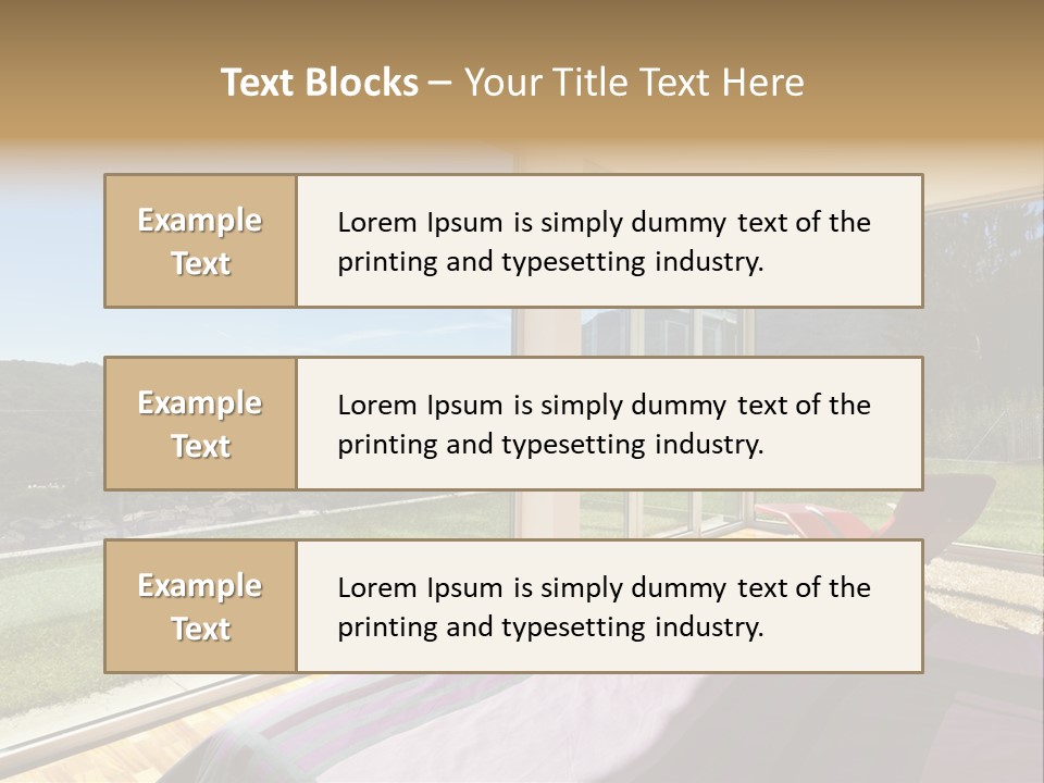 Bed Furniture Veranda PowerPoint Template