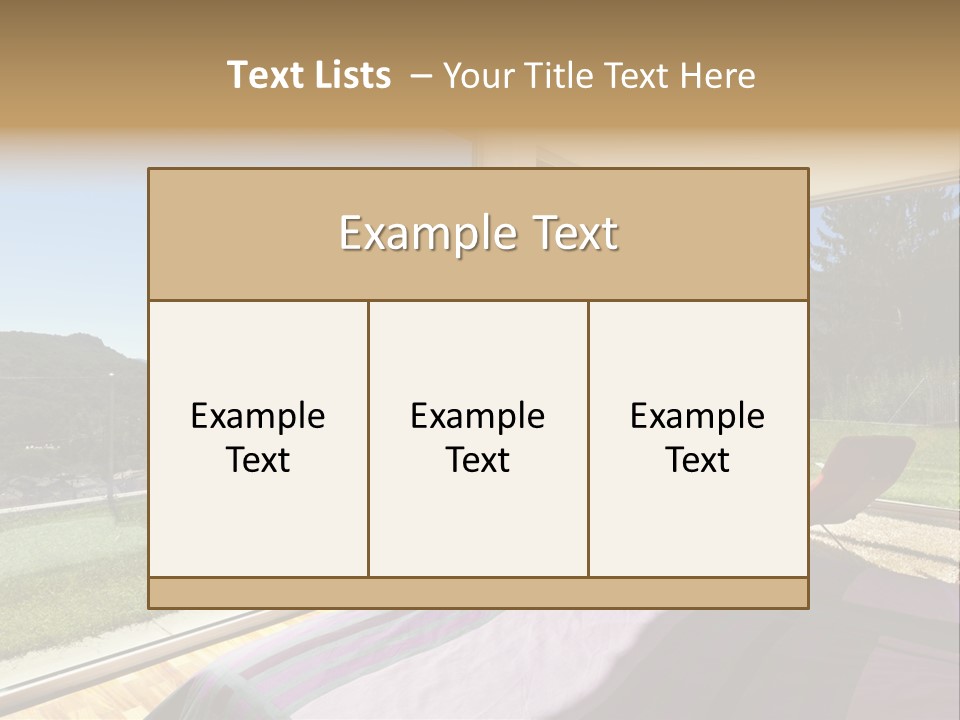 Bed Furniture Veranda PowerPoint Template