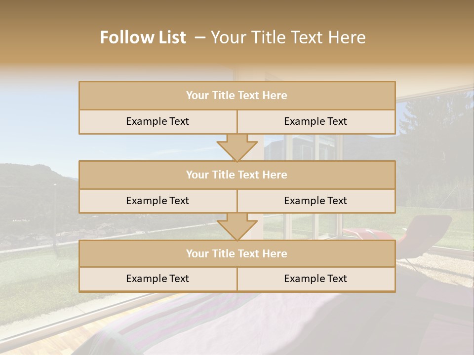 Bed Furniture Veranda PowerPoint Template