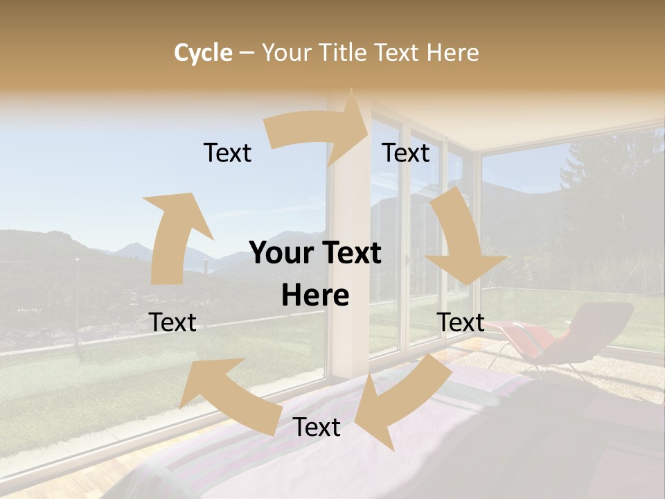Bed Furniture Veranda PowerPoint Template