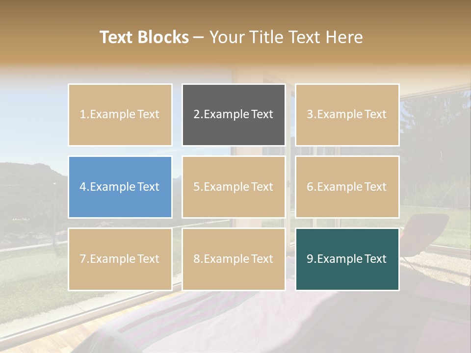 Bed Furniture Veranda PowerPoint Template