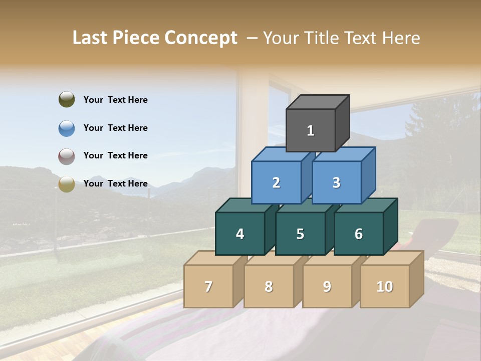 Bed Furniture Veranda PowerPoint Template