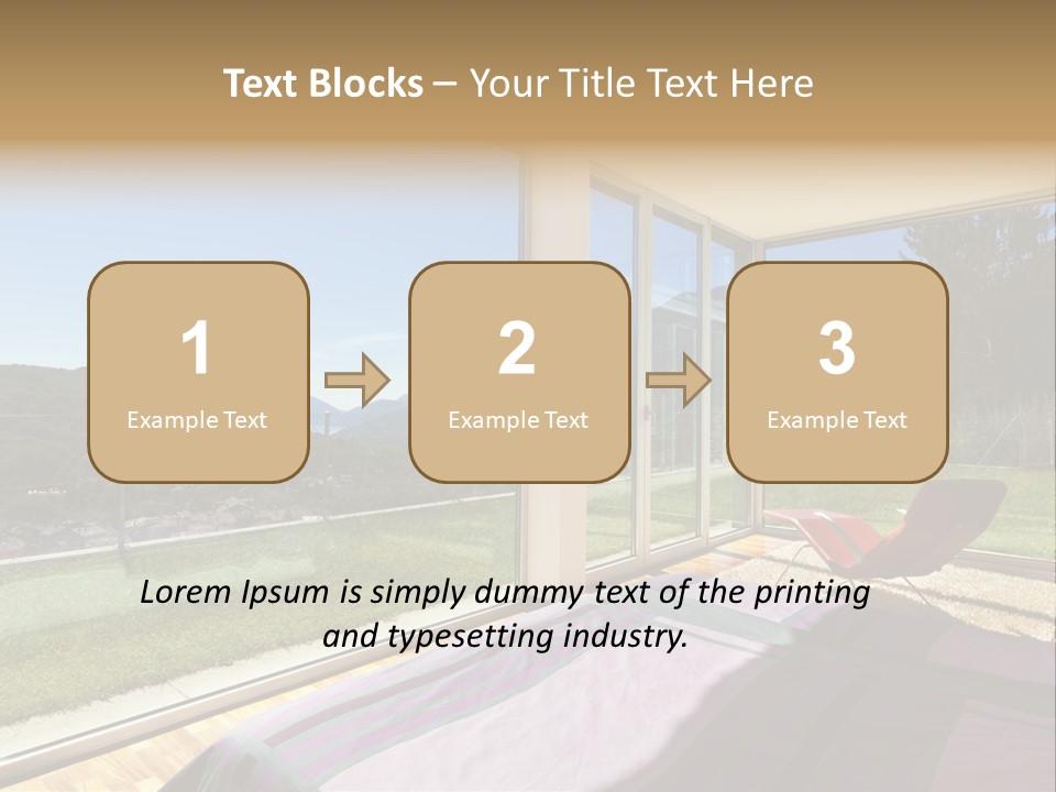 Bed Furniture Veranda PowerPoint Template